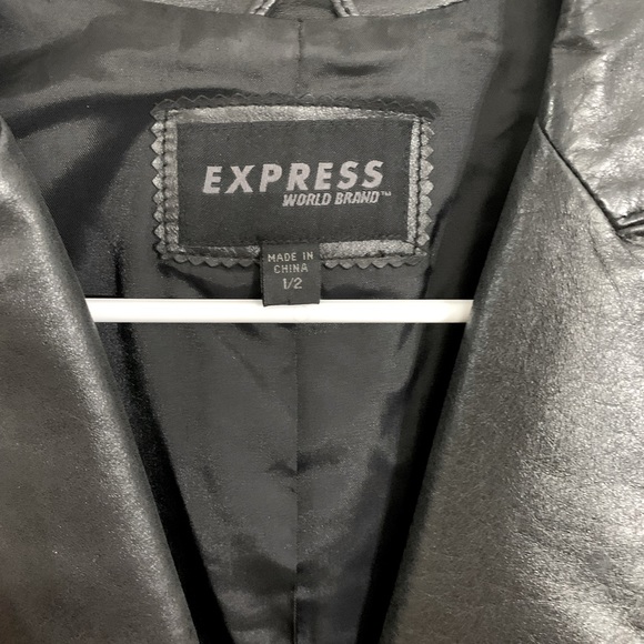 🤍 EVC True 90s Y2K Express Leather Blazer Jacket - Picture 7 of 7